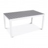 Masa de gradina, plastic, Keter, pentru 6 persoane, Harmony, culoare gri, cadru alb, dimensiuni 160x90x74 cm