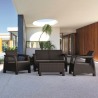 Set mobilier de gradina, polipropilena, Keter Bahamas, pentru terasa, masuta, 2 fotolii, canapea 2 locuri, maro, rezistent UV si intemperii