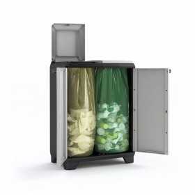Dulap 2 usi pentru reciclare gri Keter Split Basic 68x39x85 cm
