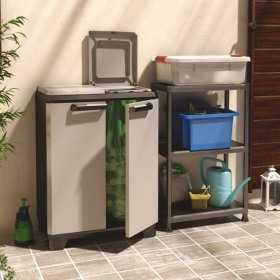 Dulap 2 usi pentru reciclare gri Keter Split Basic 68x39x85 cm