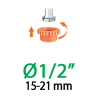 Conector robinet 3/4 (20-27 mm) reductor 1/2 (15-21 mm) Claber - 85910000 