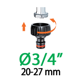 Conector robinet 3/4 (20-27 mm) reductor 1/2 (15-21 mm) Claber - 85910000
