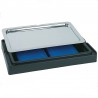 Platou inox rectangular cu capac negru 44 x 32 x 20.5 cm APS 