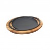 Tava pizza/clatite cu suport din lemn Lava 20 cm 