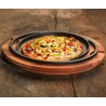 Tava pizza/clatite cu suport din lemn Lava 20 cm 