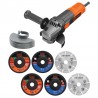 Polizor Unghiular, Black and Decker, BEG220A6, 125 mm, 900 W, 12.000 rpm