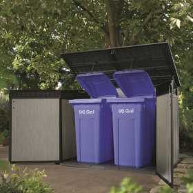 Dulap gradina exterior, polirasina, pentru unelte si tomberoane, rezistent la intemperii si UV, Keter Grande Store, 190x109x132 cm