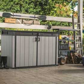 Dulap gradina exterior, polirasina, pentru unelte si tomberoane, rezistent la intemperii si UV, Keter Grande Store, 190x109x132 cm