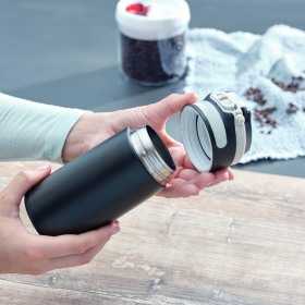 Termos inox negru Leifheit Flip 350 ml