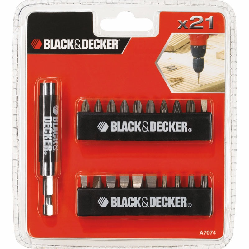 Set 21 Accesorii Insurubare Black+Decker A7074 Black + Decker imagine 2022 magazindescule.ro