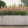 Jardiniera gradina polipropilena Keter Sequoia Duotech, imitatie lemn, gri, dreptunghiulara, pentru plante, fara farfurie, rezistent UV, 131x57x50 cm, 116 L