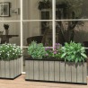 Jardiniera gradina polipropilena Keter Sequoia Duotech, imitatie lemn, gri, dreptunghiulara, pentru plante, fara farfurie, rezistent UV, 131x57x50 cm, 116 L