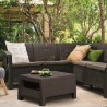 Set mobilier de gradina, maro, polipropilena, Keter Corfu Relax, pentru terasa, fara masa, canapea 4-5 locuri, rezistent la raze UV si intemperii 