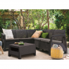 Set mobilier de gradina, polipropilena, Keter Corfu Relax, pentru terasa, fara masa, 4-5 persoane, culoare graphite, rezistent UV si intemperii, usor de asamblat