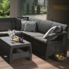 Set mobilier de gradina, polipropilena, Keter Corfu Relax, pentru terasa, fara masa, 4-5 persoane, culoare graphite, rezistent UV si intemperii, usor de asamblat