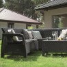 Set mobilier de gradina, polipropilena, Keter Corfu Relax, pentru terasa, fara masa, 4-5 persoane, culoare graphite, rezistent UV si intemperii, usor de asamblat