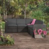 Set mobilier pentru gradina, terasa sau foisor, material polipropilena, Keter Provence, canapea colt pentru 4-5 persoane, culoare graphite, cu 11 perne, rezistent UV si intemperii 