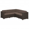 Set mobilier de terasa Keter Provence, pentru foisor, polipropilena, culoare maro, canapea colt 4-5 locuri, imitatie ratan, rezistent UV si intemperii, include 11 perne moi