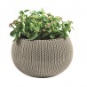 Ghiveci suspendat exterior polipropilena Keter Cozies, pentru gradina, terasa, balcon, foisor, pervaz, bej, rezistent UV si umiditate, cu lant detasabil, 3.2 L 