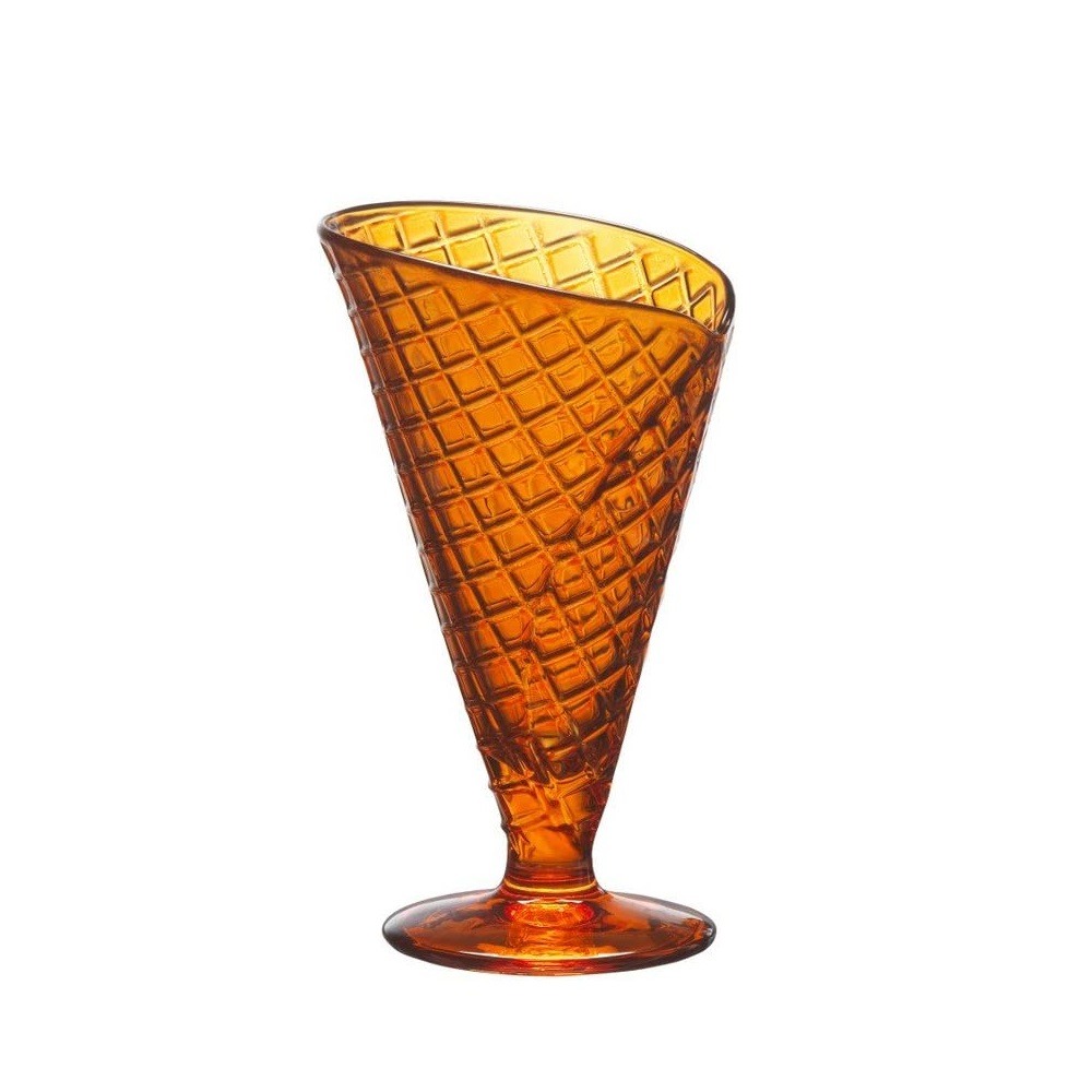 Cupa desert sticla portocaliu Bormioli Gelato Spray 280 ml