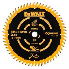 Disc Extreme DeWALT DT1670 pentru lemn dur 184mmx16mm x 1.65mm