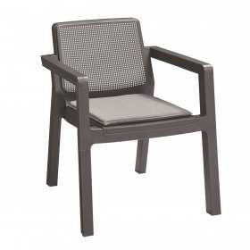 Set masa si scaune gradina, polipropilena, Keter Emily, pentru exterior, cu 2 scaune, culoare graphite, rezistent la raze UV si intemperii