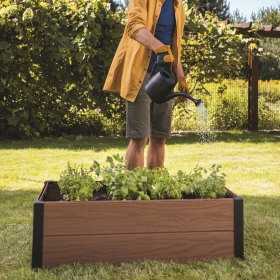 Jardiniera gradina, terasa si balcon, polipropilena, Keter Maple, pentru cultivarea florilor, plantelor aromatice si legumelor, forma dreptunghiulara, maro, rezistenta UV