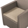 Set mobilier pentru gradina, terasa sau balcon, material imitatie ratan, Keter Emma, pentru exterior, include masuta si 2 fotolii, culoare cappuccino, rezistent UV