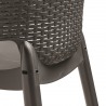 Scaun de exterior, polipropilena, Keter, Eva, stivuibil, grafit, imitatie ratan, cotiere usor rotunjite, spatar larg, 57.7 x 62.5 x 79 cm 
