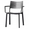 Scaun gradina, polipropilena, Keter Metaline, bronz, cu cotiere si spatar, stivuibil, 60 x 53 x 81 cm