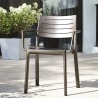 Scaun gradina, polipropilena, Keter Metaline, bronz, cu cotiere si spatar, stivuibil, 60 x 53 x 81 cm