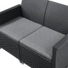 Set mobilier gradina, polipropilena grafit, Keter Emma, pentru foisor si terasa, cu masuta, 1 canapea 2 locuri, 2 fotolii, imitatie ratan, rezistent UV si intemperii.