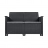 Set mobilier gradina, polipropilena grafit, Keter Emma, pentru foisor si terasa, cu masuta, 1 canapea 2 locuri, 2 fotolii, imitatie ratan, rezistent UV si intemperii.