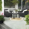 Set mobilier de gradina, imitatie ratan, Keter Emma, pentru terasa sau balcon, masa patrata, 2 fotolii, 2 locuri, grafit, rezistent UV, usor de asamblat