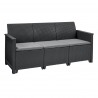 Set mobilier gradina Keter Emma, polipropilena, imitatie ratan, grafit, pentru terasa, cu masuta, 1 canapea, 2 fotolii, 5 locuri, rezistent UV, usor de asamblat