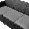 Set mobilier gradina Keter Emma, polipropilena, imitatie ratan, grafit, pentru terasa, cu masuta, 1 canapea, 2 fotolii, 5 locuri, rezistent UV, usor de asamblat