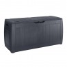 Lada cu capac pentru depozitare gradina, pentru accesorii gradina si terasa, material polipropilena, antracit, Keter Hollywood, 270 L, cu manere si sistem inchidere