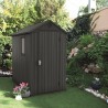 Casuta de gradina, Keter, Gri, 4x6, colectie Darwin, cu usa dubla, cu podea, cu ventilatie, cu ranforsare metalica Sistem de inchidere, Ventilatie, Evotech, Darwin