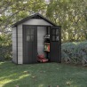 Casuta de gradina, Keter, Gri, 210 x 124,8 x 253, colectie Oakland 754, usa dubla, ferestre Usa dubla, Sistem de inchidere, Luminator, Ferestre, Duotech, Oakland