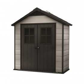 Casuta de gradina, Keter, Gri, 210 x 124,8 x 253, colectie Oakland 754, usa dubla, ferestre