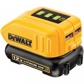 Adaptor DeWALT DCB090 pentru acumulator XR 10.8V, 14.4V si 18V 2 porturi USB