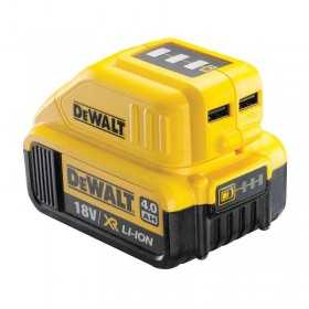 Adaptor DeWALT DCB090 pentru acumulator XR 10.8V, 14.4V si 18V 2 porturi USB
