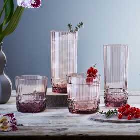 Set 6 pahare long drink Bormioli America '20s Lilac Rose 400 ml