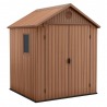 Casuta de gradina, Keter, Maro, 6x6, colectie Darwin, cu usa dubla, cu podea, cu ventilatie, cu ranforsare metalica Usa dubla, Sistem de inchidere, Ventilatie, Evotech, Darwin