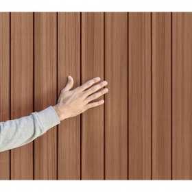 Casuta de gradina, Keter, Maro, 6x6, colectie Darwin, cu usa dubla, cu podea, cu ventilatie, cu ranforsare metalica