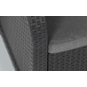Masa si scaune terasa, material polipropilena, Keter Rosalie, pentru gradina, cu 2 scaune, culoare graphite, rezistent UV si intemperii
