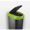 Cos gunoi plastic capac batant negru-verde Rotho Twist 10 L 