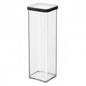 Cutie depozitare plastic patrata transparenta cu capac negru Rotho Loft 2 L