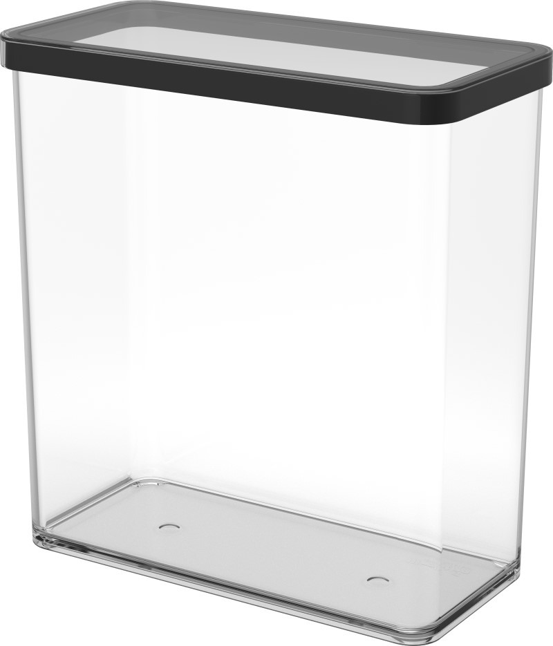Cutie depozitare plastic rectangulara transparenta cu capac negru Rotho Loft 3.2 L