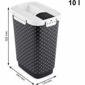 Container hrana animale companie plastic negru Rotho Cody 10 L